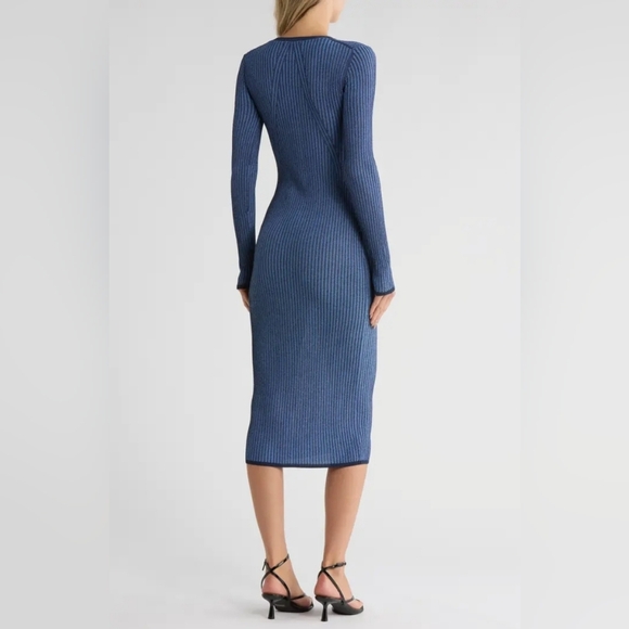 rag & bone Blue Long Sleeve Knit Dress - Picture 2 of 8